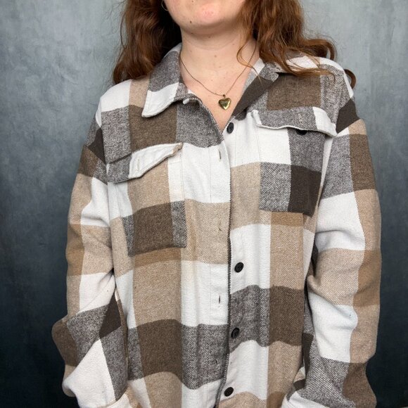 Automet Brown Fall Flannel Size Large - Picture 4 of 6